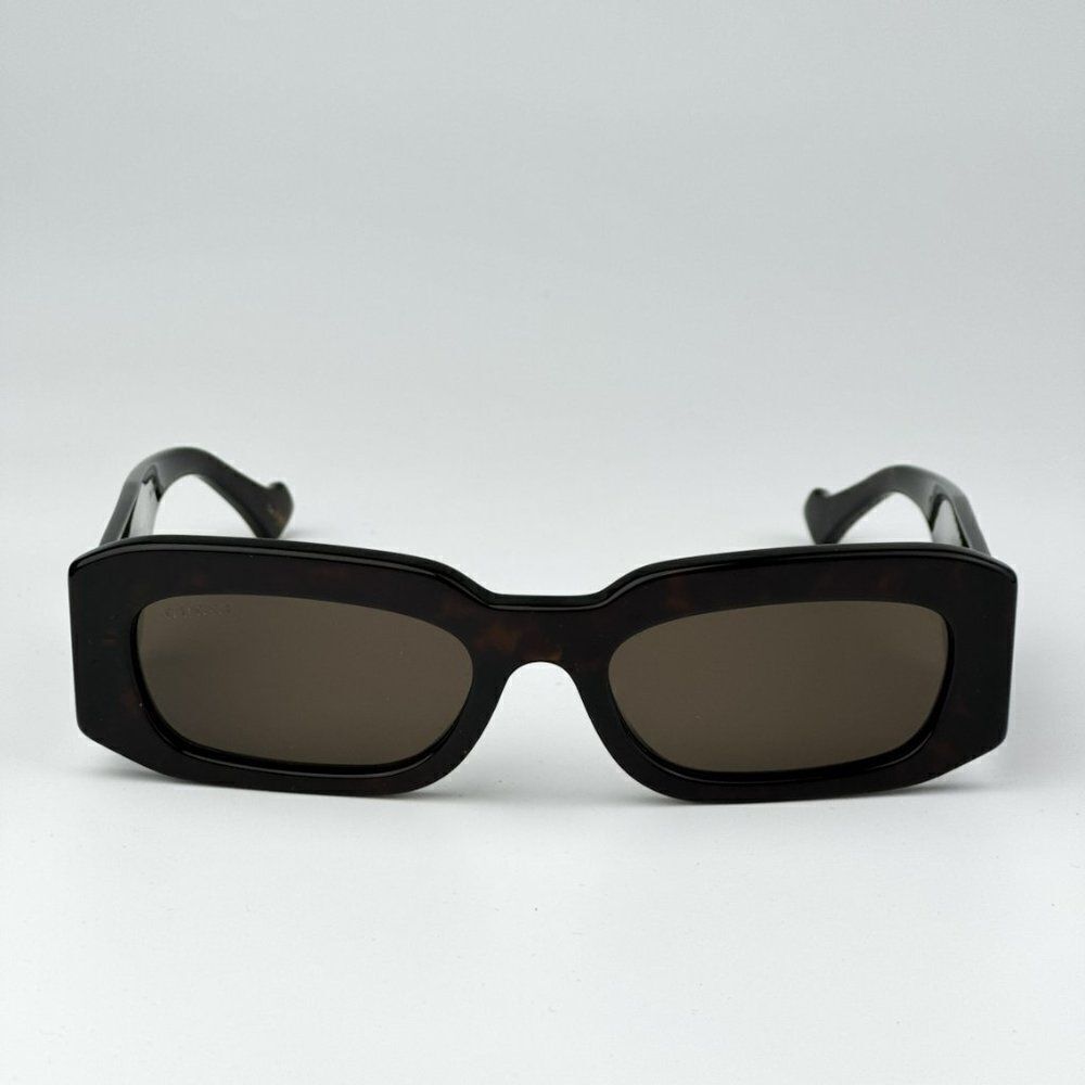 NEW Gucci GG1426S 002 Dark Havana Brown Unisex Rectangle Sunglasses GG 1426s - Picture 3 of 11